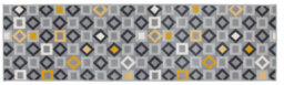 Bravich Hard Wearing Hessian Backed Stair Runner Kitchen Mat - Texas Geometric Gold, Grey & White - 60X150Cm (2'x5') - thumbnail 3