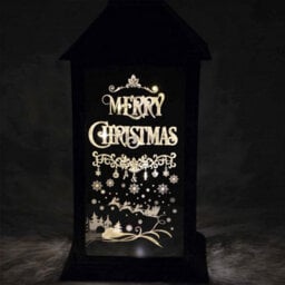 Shatchi Lights Up Led Christmas Lantern Rustic Silver Pvc Warm White Xmas Home Decorations Gifts - thumbnail 6
