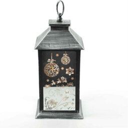 Shatchi Lights Up Led Christmas Lantern Rustic Silver Pvc Warm White Xmas Home Decorations Gifts - thumbnail 7