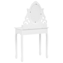 Beliani Scandinavian Dressing Table White With 4 Drawers And Adjustable Mirror - Compact Vanity Set - thumbnail 6