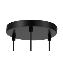 Cosylyte Kingston 3 Light Modern Ribbed Glass Pendant Light - Matt Black Base - thumbnail 9
