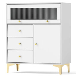 Gainoom Bedroom Chest Of Drawers Modern Storage Cabinet With 3 Drawers & 2 Doors - thumbnail 1