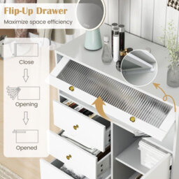 Gainoom Bedroom Chest Of Drawers Modern Storage Cabinet With 3 Drawers & 2 Doors - thumbnail 7