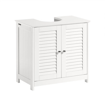 Sobuy Frg237-Ii-W, Under Sink Bathroom Cabinet With Adjustable Shelves, Mdf Bathroom Storage Unit,white,w60Xd35Xh58 - image 1