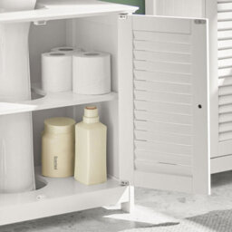 Sobuy Frg237-Ii-W, Under Sink Bathroom Cabinet With Adjustable Shelves, Mdf Bathroom Storage Unit,white,w60Xd35Xh58 - thumbnail 9