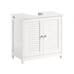 Sobuy Frg237-Ii-W, Under Sink Bathroom Cabinet With Adjustable Shelves, Mdf Bathroom Storage Unit,white,w60Xd35Xh58 - thumbnail 1