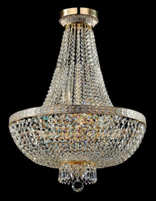 Luminosa Lighting Luminosa Bella Grand Chandelier Gold & Crystal, 8 Light, E14 - image 1