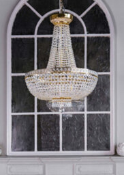 Luminosa Lighting Luminosa Bella Grand Chandelier Gold & Crystal, 8 Light, E14 - thumbnail 2