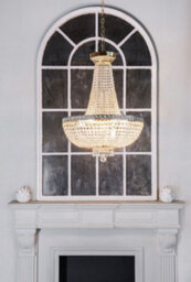 Luminosa Lighting Luminosa Bella Grand Chandelier Gold & Crystal, 8 Light, E14 - thumbnail 3