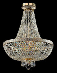 Luminosa Lighting Luminosa Bella Grand Chandelier Gold & Crystal, 8 Light, E14