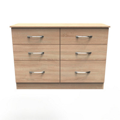 Heddon 6 Drawer Wide Chest In Bardolino Oak (Ready Assembled) - image 1