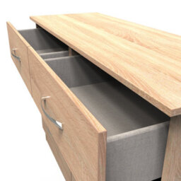 Heddon 6 Drawer Wide Chest In Bardolino Oak (Ready Assembled) - thumbnail 5