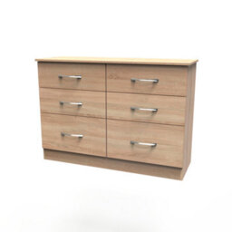 Heddon 6 Drawer Wide Chest In Bardolino Oak (Ready Assembled) - thumbnail 3