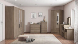 Seconique Nevada 6 Door 2 Drawer Mirrored Wardrobe In Rustic Oak Effect Finish - thumbnail 6