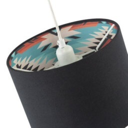 Happy Homewares Modern Colourful Aztec Designed Lamp Shade With Black Linen Fabric - thumbnail 5