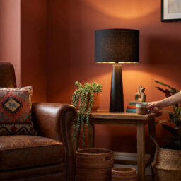 Happy Homewares Modern Colourful Aztec Designed Lamp Shade With Black Linen Fabric - thumbnail 6