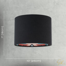 Happy Homewares Modern Colourful Aztec Designed Lamp Shade With Black Linen Fabric - thumbnail 7