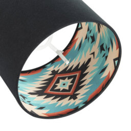 Happy Homewares Modern Colourful Aztec Designed Lamp Shade With Black Linen Fabric - thumbnail 3