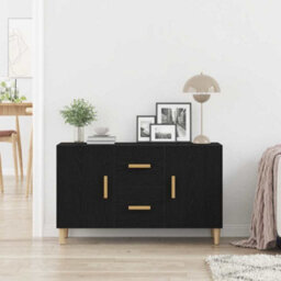 Berkfield Sideboard Black Oak 100X36X60 Cm Engineered Wood - thumbnail 3