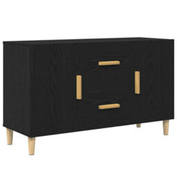 Berkfield Sideboard Black Oak 100X36X60 Cm Engineered Wood - thumbnail 2