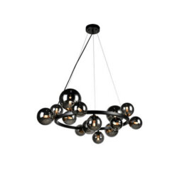 Luminosa Lighting Luminosa Astros 14 Light Globe Pendant Ceiling Light Matt Black, Mirror Grey, G9 - Uk Stock - thumbnail 1