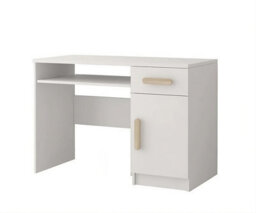 Arte Natural White Computer Desk H760mm W1100mm D500mm - Oak Sonoma Handles For Warm Study Spaces