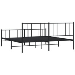 Vidaxl Metal Bed Frame Without Mattress With Footboard Black 180X200Cm - thumbnail 8