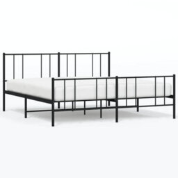 Vidaxl Metal Bed Frame Without Mattress With Footboard Black 180X200Cm - thumbnail 2