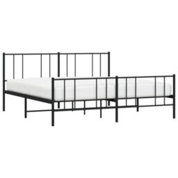 Vidaxl Metal Bed Frame Without Mattress With Footboard Black 180X200Cm - thumbnail 5