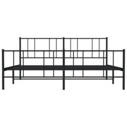 Vidaxl Metal Bed Frame Without Mattress With Footboard Black 180X200Cm - thumbnail 6