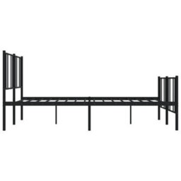 Vidaxl Metal Bed Frame Without Mattress With Footboard Black 180X200Cm - thumbnail 7