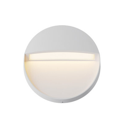 Luminosa Lighting Luminosa Mane Round Outdoor Flush Wall Lamp White 3000K 100Lm Ip54 - image 1