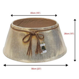 Holly International Gold Shimmer Christmas Tree Skirt Collar - 56Cm - thumbnail 2