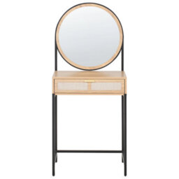 Beliani Dressing Table With Mirror Cassiar Light Brown - thumbnail 5