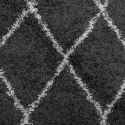 Walplus Shaggy Rug Pamplona High Pile Modern Black And Cream 120X120 Cm - thumbnail 9