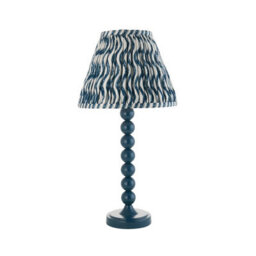 Luminosa Lighting Luminosa Higgledy Gloss Marlin Blue Paint Table Lamp With Marlin Blue Fabric Ripple Shade 25Cm E14 - thumbnail 7