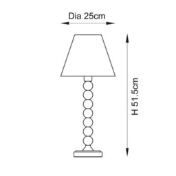 Luminosa Lighting Luminosa Higgledy Gloss Marlin Blue Paint Table Lamp With Marlin Blue Fabric Ripple Shade 25Cm E14 - thumbnail 8