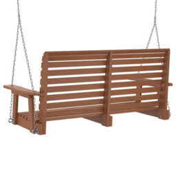 Walplus Garden Swing Bench With Metal Chains Brown Solid Wood Fir - thumbnail 6