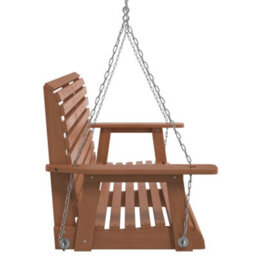 Walplus Garden Swing Bench With Metal Chains Brown Solid Wood Fir - thumbnail 5