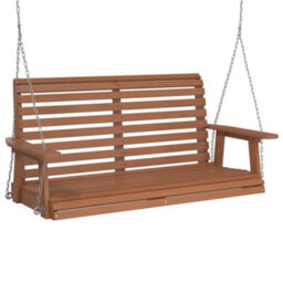 Walplus Garden Swing Bench With Metal Chains Brown Solid Wood Fir - thumbnail 2