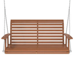 Walplus Garden Swing Bench With Metal Chains Brown Solid Wood Fir - thumbnail 4