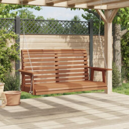 Walplus Garden Swing Bench With Metal Chains Brown Solid Wood Fir - thumbnail 3
