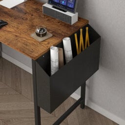 Mcc Direct Computer Desk L Shaped Corner Desk With Adjustable Shelves - Lotus 100Cm Brown - thumbnail 3