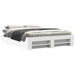 Berkfield Bed Frame Without Mattress White 150X200 Cm King Size Engineered Wood - thumbnail 2