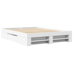 Berkfield Bed Frame Without Mattress White 150X200 Cm King Size Engineered Wood - thumbnail 3