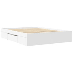 Berkfield Bed Frame Without Mattress White 150X200 Cm King Size Engineered Wood - thumbnail 7