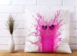 Warren Reed Designer Pink Splashart Glass Cushions 45Cm X 45Cm - thumbnail 2
