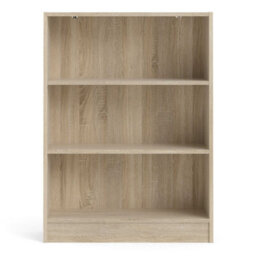 Wyld Haus Amberfern Low Wide Natural Oak-Effect Bookcase 2 Shelves - thumbnail 3