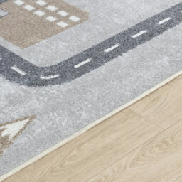 Livabliss Lillian-Kids Beige Grey Orange Blue Washable Rug For Children's Rooms 80 X 150 Cm Easy Care, Non Shedding - thumbnail 3