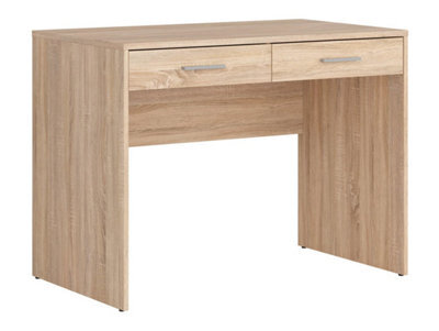 Arte Nepo Plus 100Cm Oak Sonoma Desk - Natural Wood Study Desk With 2 Drawers - image 1
